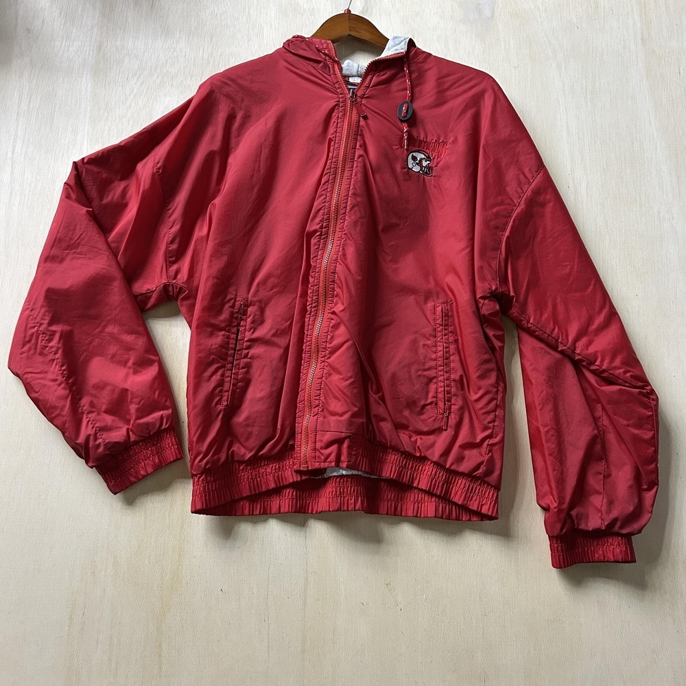 Vintage Cardinals Jacket Mens Large Red Football Holloway Nylon Full Zip Coat